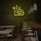 Burger und Getränkebecher LED-Neonschild für Restaurant und Imbiss