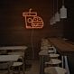 Burger und Getränkebecher LED-Neonschild für Restaurant und Imbiss