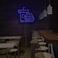 Burger und Getränkebecher LED-Neonschild für Restaurant und Imbiss