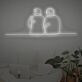 Linienzeichnung zweier sitzender Personen LED-Neonschild Wohnzimmer Schlafzimmer