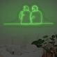 Linienzeichnung zweier sitzender Personen LED-Neonschild Wohnzimmer Schlafzimmer