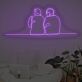 Linienzeichnung zweier sitzender Personen LED-Neonschild Wohnzimmer Schlafzimmer