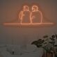 Linienzeichnung zweier sitzender Personen LED-Neonschild Wohnzimmer Schlafzimmer