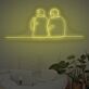Linienzeichnung zweier sitzender Personen LED-Neonschild Wohnzimmer Schlafzimmer