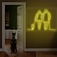 Spaziergang mit Hund LED-Neonschild Wohnzimmer Flur
