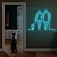 Spaziergang mit Hund LED-Neonschild Wohnzimmer Flur