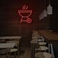 Grill mit Rauch LED-Neonschild für Restaurant Bar