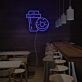Kaffeebecher und Donut LED-Neonschild für Café und Bäckerei