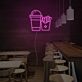 Getränkebecher und Pommes LED-Neonschild für Restaurant Imbiss