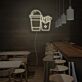 Getränkebecher und Pommes LED-Neonschild für Restaurant Imbiss