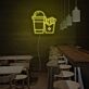 Getränkebecher und Pommes LED-Neonschild für Restaurant Imbiss