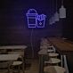 Getränkebecher und Pommes LED-Neonschild für Restaurant Imbiss