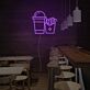 Getränkebecher und Pommes LED-Neonschild für Restaurant Imbiss