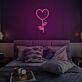 Herzblume LED-Neonschild Schlafzimmer Wohnzimmer