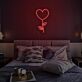 Herzblume LED-Neonschild Schlafzimmer Wohnzimmer