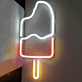 Eis am Stiel LED-Neonschild für Café und Wohnzimmer