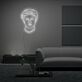 Stilisierter Kopf mit Haaren und Bart LED-Neonschild für Wohnzimmer Lounge