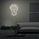Stilisierter Kopf mit Haaren und Bart LED-Neonschild für Wohnzimmer Lounge