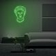 Stilisierter Kopf mit Haaren und Bart LED-Neonschild für Wohnzimmer Lounge