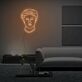 Stilisierter Kopf mit Haaren und Bart LED-Neonschild für Wohnzimmer Lounge
