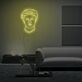 Stilisierter Kopf mit Haaren und Bart LED-Neonschild für Wohnzimmer Lounge