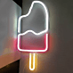Eis am Stiel LED-Neonschild für Café und Wohnzimmer