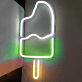 Eis am Stiel LED-Neonschild für Café und Wohnzimmer