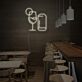 Weinglas und Getränkedose LED-Neonschild für Bar und Café