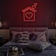 Haus mit Herzsymbol LED-Neonschild Schlafzimmer Wohnzimmer