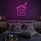 Haus mit Herzsymbol LED-Neonschild Schlafzimmer Wohnzimmer