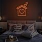 Haus mit Herzsymbol LED-Neonschild Schlafzimmer Wohnzimmer