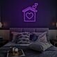 Haus mit Herzsymbol LED-Neonschild Schlafzimmer Wohnzimmer