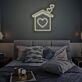 Haus mit Herzsymbol LED-Neonschild Schlafzimmer Wohnzimmer