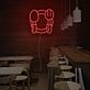Teller mit Löffel und Gabel LED-Neonschild für Restaurant Café