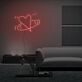 Herz mit Planetenring LED-Neonschild Wohnzimmer Schlafzimmer