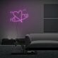 Herz mit Planetenring LED-Neonschild Wohnzimmer Schlafzimmer