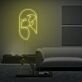 Abstraktes Frauenprofil LED-Neonschild für Wohnzimmer Atelier