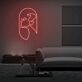 Abstraktes Frauenprofil LED-Neonschild für Wohnzimmer Atelier