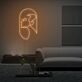 Abstraktes Frauenprofil LED-Neonschild für Wohnzimmer Atelier
