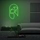 Abstraktes Frauenprofil LED-Neonschild für Wohnzimmer Atelier