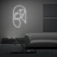 Abstraktes Frauenprofil LED-Neonschild für Wohnzimmer Atelier