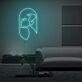 Abstraktes Frauenprofil LED-Neonschild für Wohnzimmer Atelier