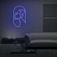 Abstraktes Frauenprofil LED-Neonschild für Wohnzimmer Atelier