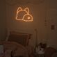 Verspielte Katzenrückansicht als LED-Neonschild