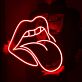 Mund mit herausgestreckter Zunge LED-Neonschild für Bar Club