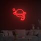 Planet mit Ringen und Monden LED-Neonschild Wohnzimmer Schlafzimmer