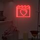 Kalender mit Herzsymbol LED-Neonschild Wohnzimmer Schlafzimmer