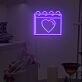 Kalender mit Herzsymbol LED-Neonschild Wohnzimmer Schlafzimmer