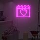 Kalender mit Herzsymbol LED-Neonschild Wohnzimmer Schlafzimmer