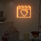 Kalender mit Herzsymbol LED-Neonschild Wohnzimmer Schlafzimmer